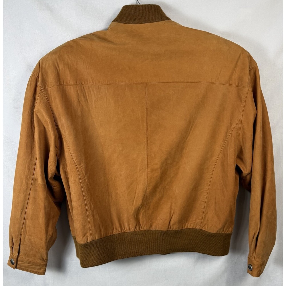 Vintage Karl Kani Suede Men's Bomber Jacket Zip Up Satin Style Interior XL Flaws - Picture 8 of 13